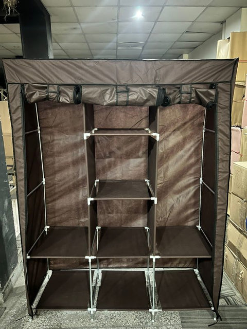 3 Door Fancy &amp; Portable Foldable Closet Wardrobe Storage Organizer with Shelves Foe Multi Purpose