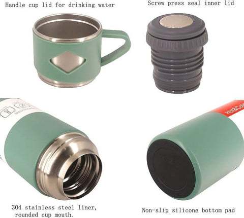 1 Cup Vaccume Insulated Water Bottle | New Creative Gift Box Set Vacuum Cup Set 500ml 304 Stainless Steel Thermos
