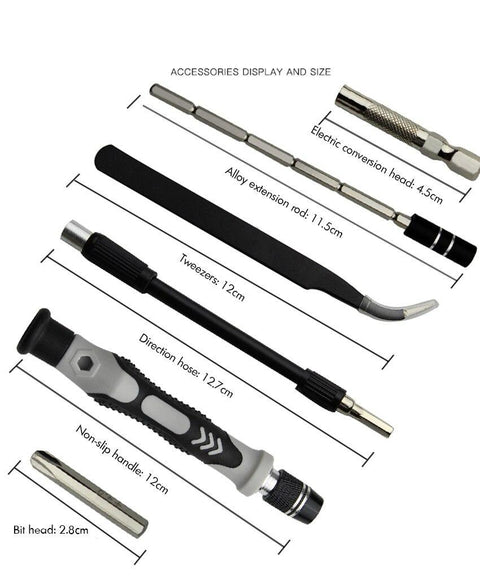 115-in-1 Precision Magnetic Screwdriver Set – Stainless Steel Flat Head Repair Tool Kit for Phones, Computers, Laptops, Watches, Eyeglasses, and Other Electronics - Tool Kit