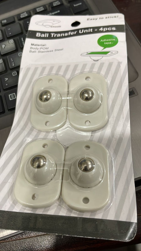 Furniture Moving Wheel [4 Pcs] | Stainless Steel Mini Swivel Wheels With 360 Degree Rotation For Bins Storage Box