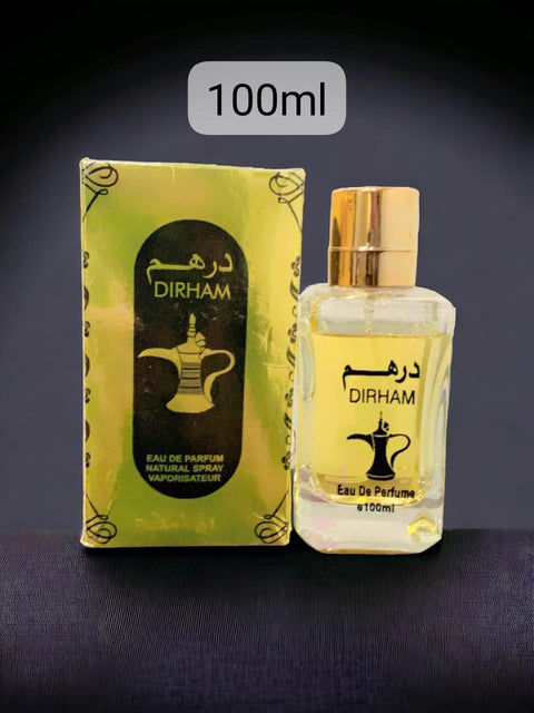 Dirham Gold - EAU De Perfum, Oriental Fragrance, long-lasting, Sandalwood (Men and Women) Unisex Eau de Arabian Perfume 100 ml