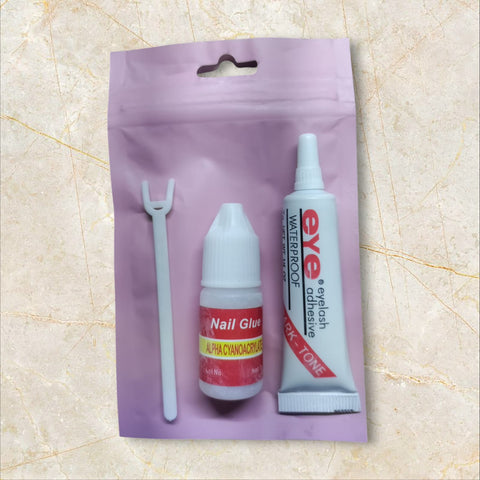 2 in 1 Eyelashes Glue &amp; Nail Glue, Eyelashes and Nails Glue Pack | Best Quality Glues For Eyelashes &amp; Nails | 2 in 1 Glue Set