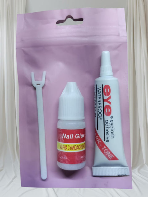 2 in 1 Eyelashes Glue &amp; Nail Glue, Eyelashes and Nails Glue Pack | Best Quality Glues For Eyelashes &amp; Nails | 2 in 1 Glue Set