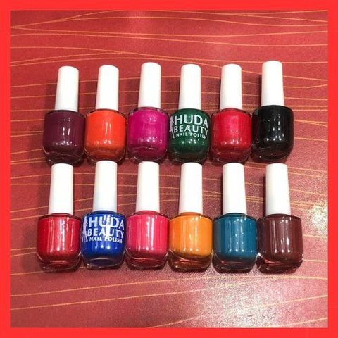 06 Pcs Huda Beauty Nail Paint With Free Nail Polish Remover, Pack of 2 | Best Quality Nail Polish with Nail Polish Remover - Multicolor