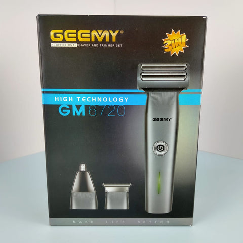 Geemy (GM7620)  3in1 Grooming Kit is rechargeable powerful trimmer for men / Sharp Trimmer Face Shaver for precise shaving