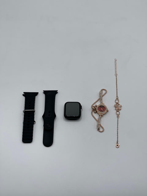 GM68 Ultra Mini Smartwatch + Quartz Bracelet Watch Combo | Wireless Charging | Stylish Dual Watch Set 