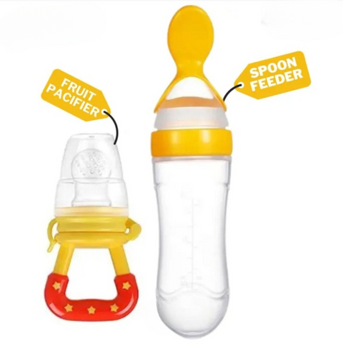 Food Pacifier + Feeder Spoon/ Fresh Fruit Food Baby , Feeding Safe Fruit Feeder ,  (random color)