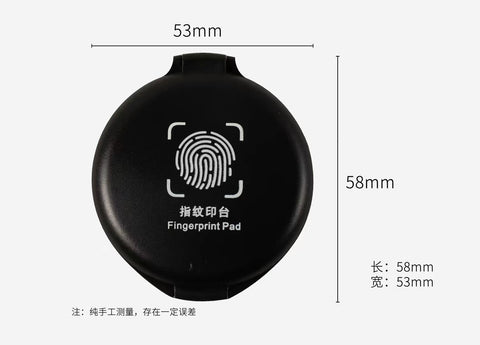 Black Stamp Pad Waterproof Mini Fingerprint Ink Pad Portable Black Thumbprint Ink Pad Identification Security