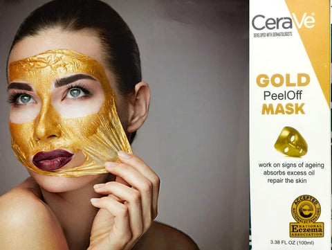 CeraVe Radiant Glow Peel-Off Gold Mask – Deep Cleansing &amp; Brightening Facial Treatment – 100ml