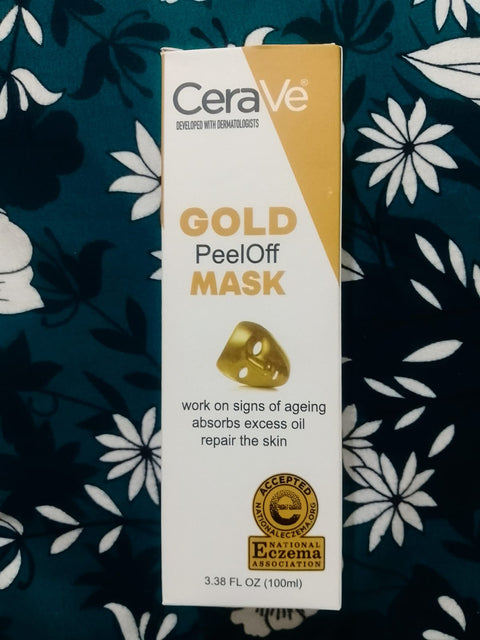 CeraVe Radiant Glow Peel-Off Gold Mask – Deep Cleansing &amp; Brightening Facial Treatment – 100ml