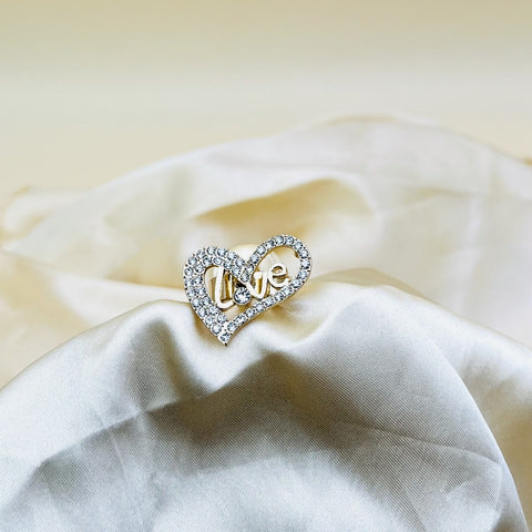 1 Piece Imported Radiant Love Heart Crystal Ring - Shimmer with Elegance | Luxurious Design Ring | Adjustable Ring | Ring For Girls &amp; Women