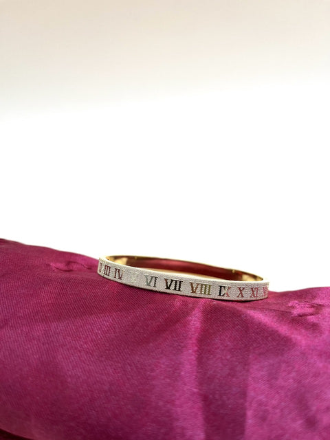 Adjustable Cartier-Inspired Roman Numeral Bracelet - Imported Luxury Gold Bracelet | Best Quality Artificial Bracelet For Girls &amp; Women | Bracelet For Every Occasion | Elegant Design ✨