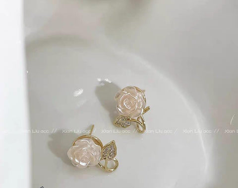 Flower Leaf Korean Zircon Earings For Women Girls Design Earring Jewelry