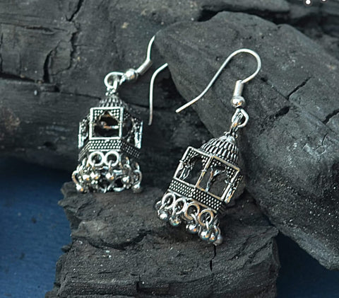 Elegant Silver Indian jhumka /  Jhumka Earrings by Quirky Fashions | Ethnic wear | Casual wear