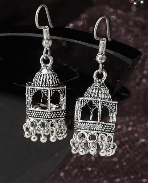 Elegant Silver Indian jhumka /  Jhumka Earrings by Quirky Fashions | Ethnic wear | Casual wear