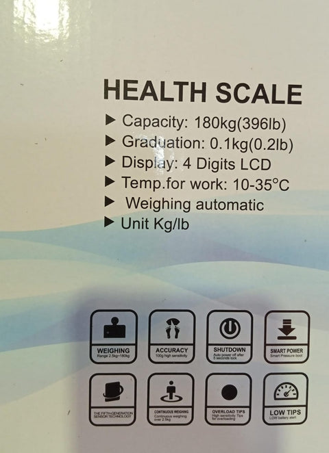 180kg Digital Body Weight Scale – Precision Electronic Weighing Machine Random Color (Cell Operated)