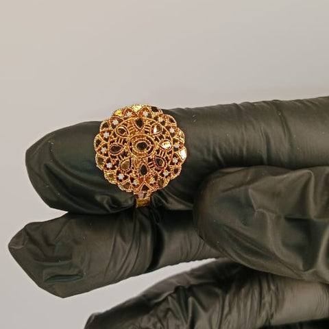 01 PCs Gold Plated Ring For Ladies | Girls – Fancy Ring For Wedding | Special Occasion | Gold Plated | With Beautiful Box | Rings | Free Style - Without Box