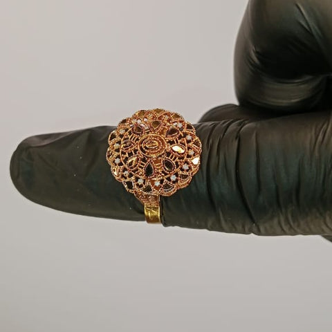 01 PCs Gold Plated Ring For Ladies | Girls – Fancy Ring For Wedding | Special Occasion | Gold Plated | With Beautiful Box | Rings | Free Style - Without Box