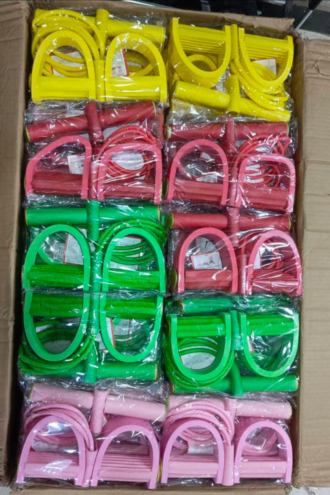 Foot Pedal Resistance Band Elastic Sit-Up Pull Rope Yoga Fitness Gym - Elastic Pull Ropes Tummy Trimmer (Random Colors)