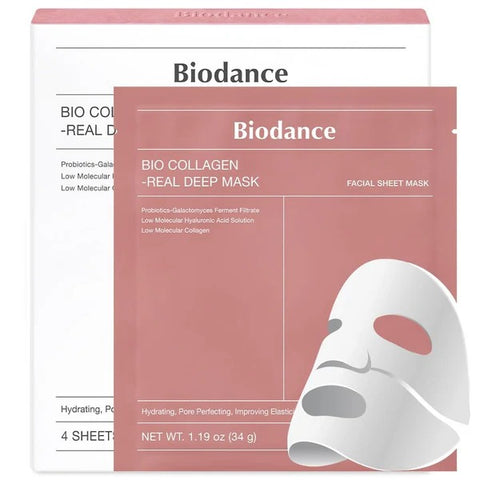 01 Pc Bio-Collagen Real Deep Mask, Hydrating Over Night, Facial Sheet Mask, Pore Minimising, Firming, Collagen Mask, Hydrating Overnight Skin Care Mask - 34gram