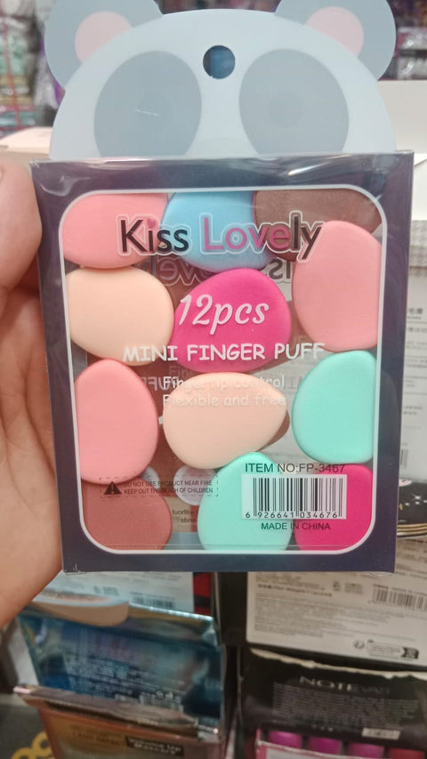 12pcs Mini Finger Powder Puff Set Air Cushion Sponge Concealer Foundation Makeup