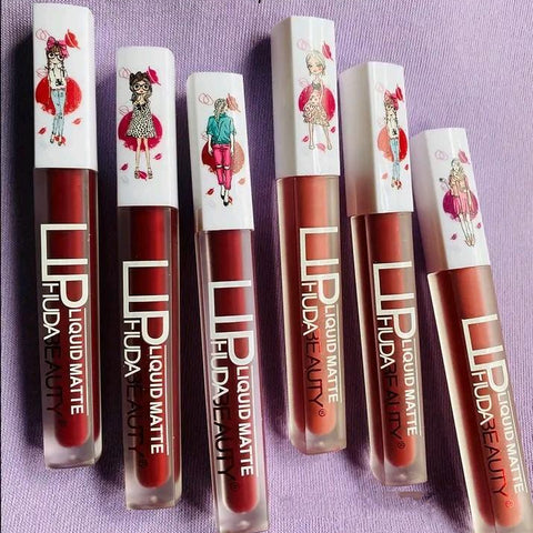 6 Pcs High Pigmented Matte Finish Lip Gloss - Multicolor Collection