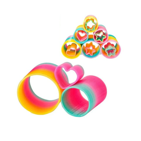 3 In 1 Rainbow Vibrant Circle Spring Set - Rainbow Ring Toy For Kids (36 Pcs) | Babies Toys 