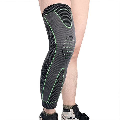 1 PCS Compression Knee Pads Support Sleeve Protector Elastic Kneepad Brace Spring Support Volleyball Running Silicone Long Full Legs Sleeve Arthritis Running Gym Sport
