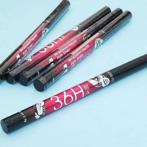 (Pack of 06) YANQINA 36H Precision Liquid Waterproof Eyeliner Pencil | Eye Liner (Black)