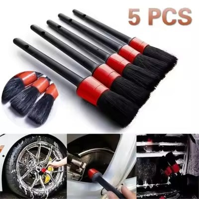 5 pcs Car Detailing Brushes Set | Car Cleaning Brush | Car Interior Cleaning Brush for Exterior,Leather, Air Vents &amp; Emblems | Different Sizes with Hanging Holder Option