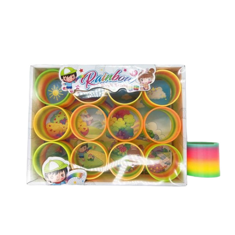 3 In 1 Rainbow Vibrant Circle Spring Set - Rainbow Ring Toy For Kids (36 Pcs) | Babies Toys 
