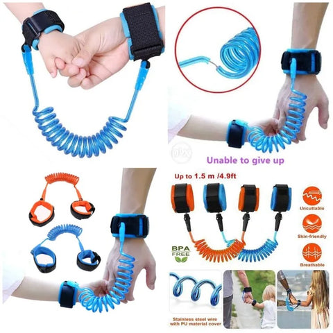 Anti Lost child lock | Anti-Lost Wrist Link - Baby Child Anti Lost Wrist Link Safety Harness Strap Hand belt band for toddlers wristband for kids loss best for umrah and hajj, travelling purpose,safe secure (Random Color)