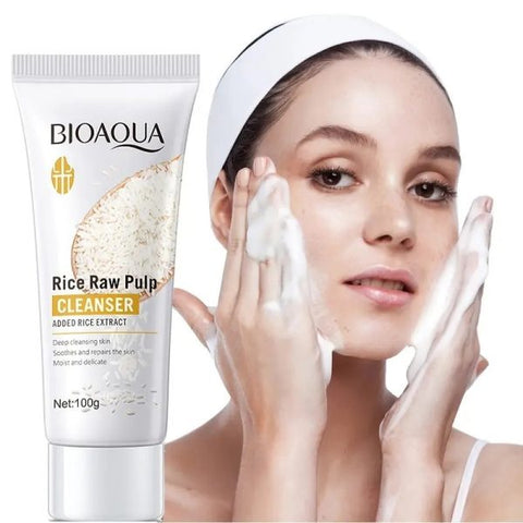 BIOAQUA Rice Raw Pulp Skin Whitening Product - Facial Cleanser (100g)