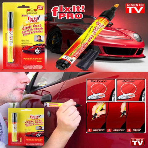 Fix It Pro Car Scratch Repair Remover Pen Magic Clear Coat Applicator Filler &amp; Sealer Painting Pen