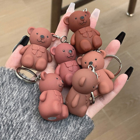 6-Piece Cute Bear Keychain Liquid Lipstick Set – Mist Matte Velvet Finish, Moisturizing Lip Stain, Waterproof &amp; Long-Lasting Lip Gloss (6 Colors)