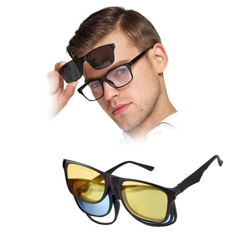 5 in 1 Magic Vision Stylish Sunglass With Quick-change Magnet Lenses | 5 Different Colors