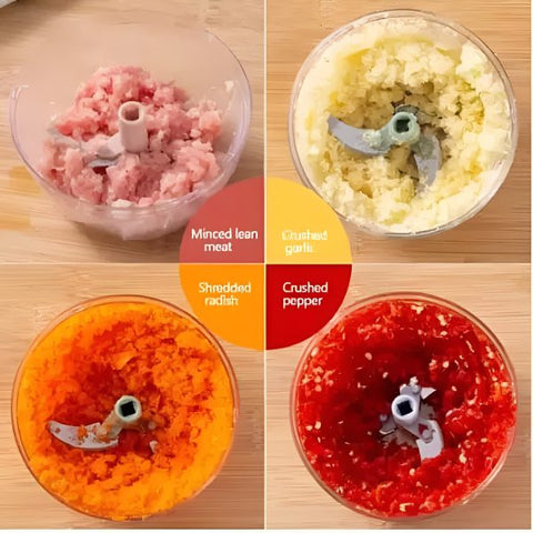 5 Blades Manual Vegetable Chopper Cutter Hand Pull Food Chopper (random color)