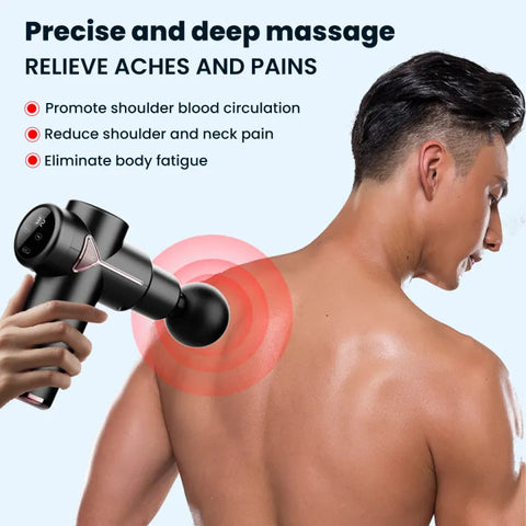 4 in 1 Multi-Function Vibration Massage Gun Professional Ultra Quiet Pain Relief Whole Body Massagers with 4 Heads and Different Level of Speeds (Random colors)