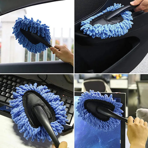 Car Wash Microfiber Cleaning Brush Car Collector Cleaning Dusts Mop Bristles Strong Water Absorption Vehicle Cleaning Wax Mop Brush, Home Cleaning Used Dust Removal Dusting Tool (Random Colors)