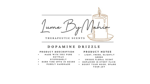 Dopamine Drizzle | Dopamine in Every Flick – Handmade Fresh Floral Soy Wax Candle - 100 gram