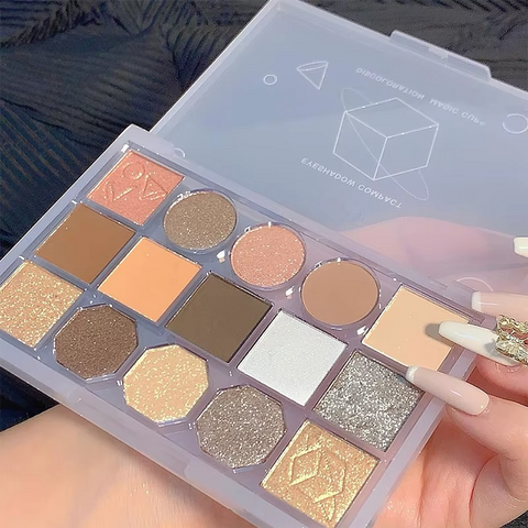 Biya Makeup High Pigmented Eyeshadow Palette Makeup Cosmetics 15 Colors Powder Glitter Eyeshadow Palette