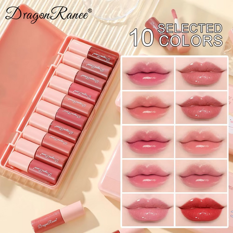 Dragon Ranee - 10 Mini Cartoon Mirror Lip Gloss Set | Best Quality Lipgloss Set | Lipgloss For Girls | Lipgloss For Women - Waterproof Lipgloss Set