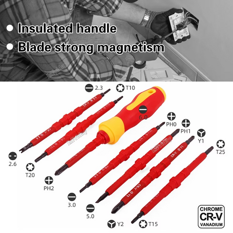 23 in 1 Insulated Screwdriver Set Slotted Screwdriver Bits Kit With Tester Pen Electricians Hand Tools - Tool Set