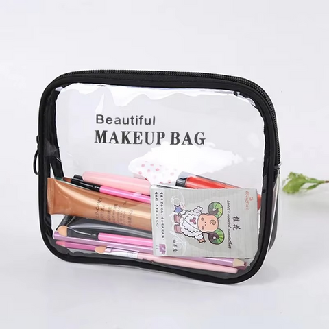 Clear Travel Makeup Bag – Waterproof, Portable, and Stylish Organizer for Cosmetics &amp; Toiletries - Transparent Clear Cosmetic Bag, Portable Toiletry Bag, Zipper Organizer, Transparent Travel Makeup Pouch - Random Color