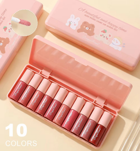 Dragon Ranee - 10 Mini Cartoon Mirror Lip Gloss Set | Best Quality Lipgloss Set | Lipgloss For Girls | Lipgloss For Women - Waterproof Lipgloss Set