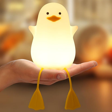 Duck Night Light, LED Squishy Duck Lamp,Cute Silicone Dimmable Nursery Nightlight,Rechargeable Bedside Touch Lamp