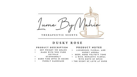 Dusky Rose | The Scent of Love at Dusk – Handmade Luxurious Floral &amp; Musky Soy Wax Candle - 100 gram