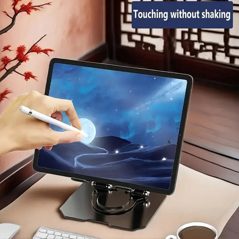 360° Rotating Metal Tablet &amp; Mobile - Adjustable, Foldable, and Portable Desk Mount with Cooling Design for Phones, Tablets, and Small Devices, Device Cooling Stand | Stainless Steel Stand, Tablet Holder Stand - Random Color