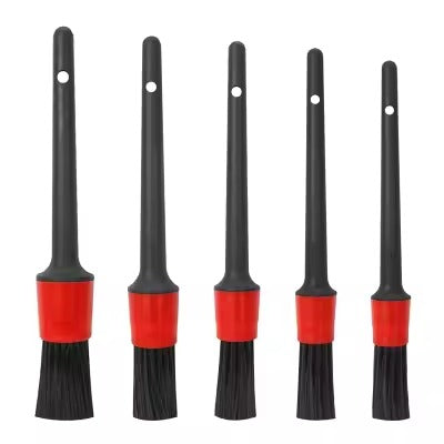 5 pcs Car Detailing Brushes Set | Car Cleaning Brush | Car Interior Cleaning Brush for Exterior,Leather, Air Vents &amp; Emblems | Different Sizes with Hanging Holder Option