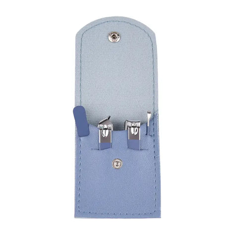 4 in 1 Professional Manicure Set 4-Piece Stainless Steel Nail Care Kit – Nail Clippers, Cuticle Nippers, Nail File &amp; Spoon Pusher – Unscented, No Batteries Needed, Non-Electric Tools for Nail Techs &amp; Home Use - Random Color